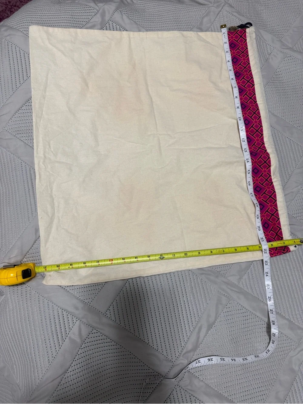 Authentic Tory Burch Large Canvas Dust Bag Drawstring Storage Pouch 22x21